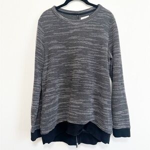 Lou & Grey Anthropologie Wool Blend Long Sleeve Sweater Zipper Back Medium